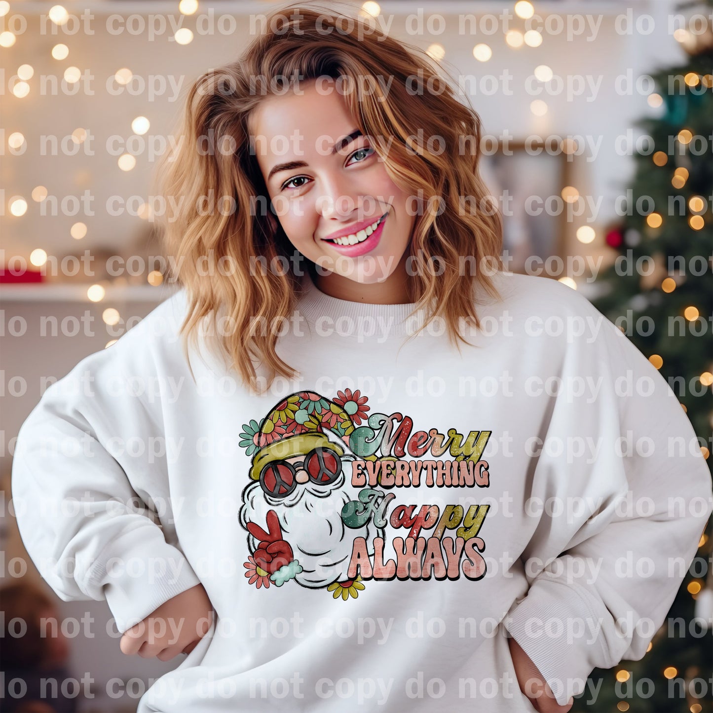 Merry Everything Happy Always with Optional Sleeve Design Dream Print or Sublimation Print