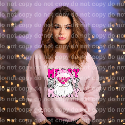 Merry Santa Sequin Pink Dream Print or Sublimation Print