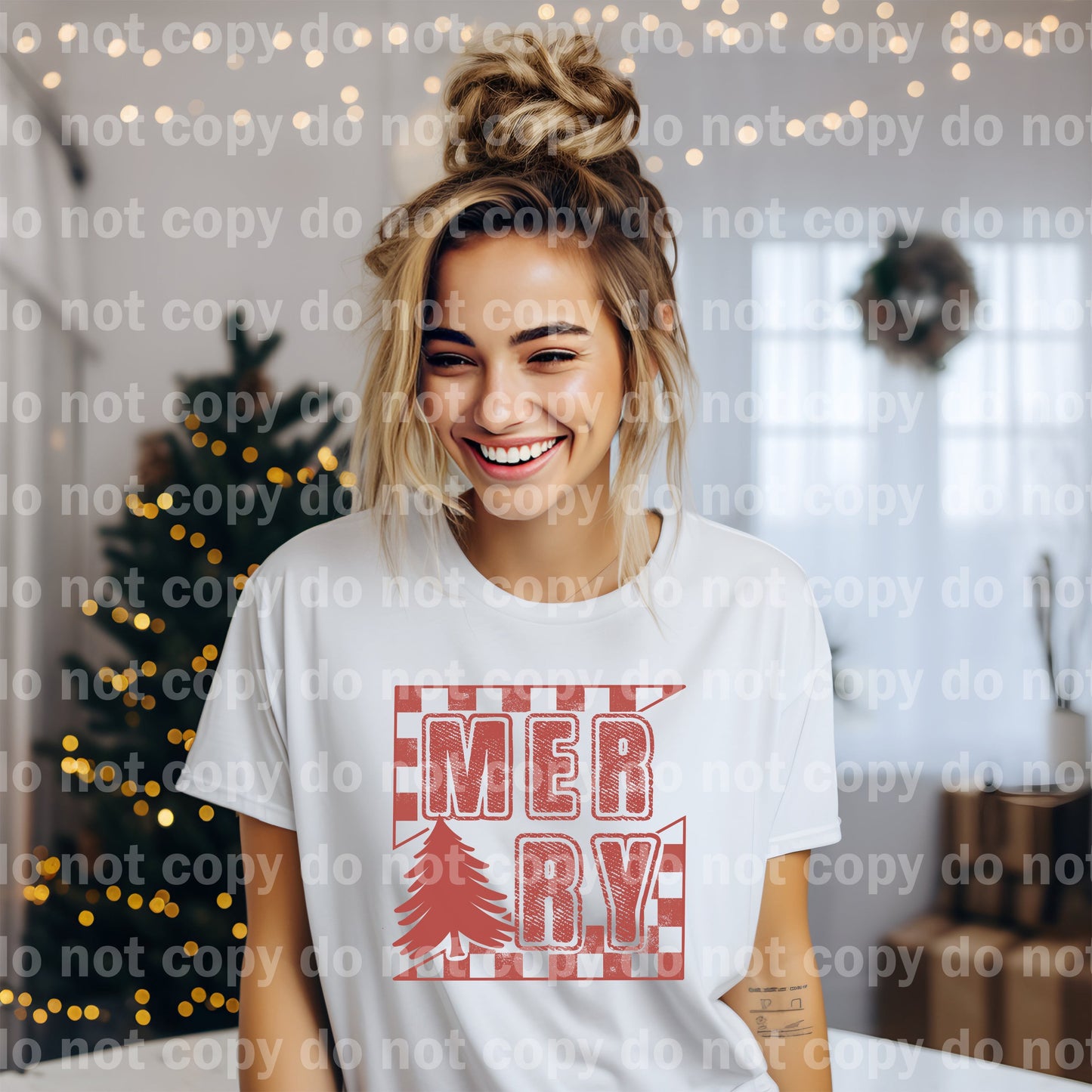 Merry Tree Black/White Dream Print or Sublimation Print