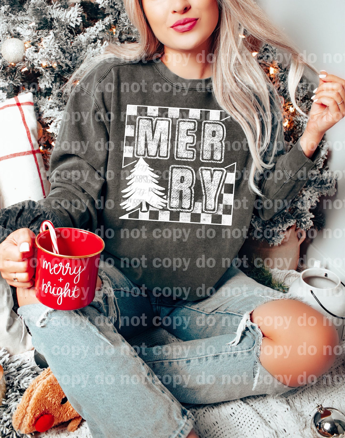 Merry Tree Black/White Dream Print or Sublimation Print