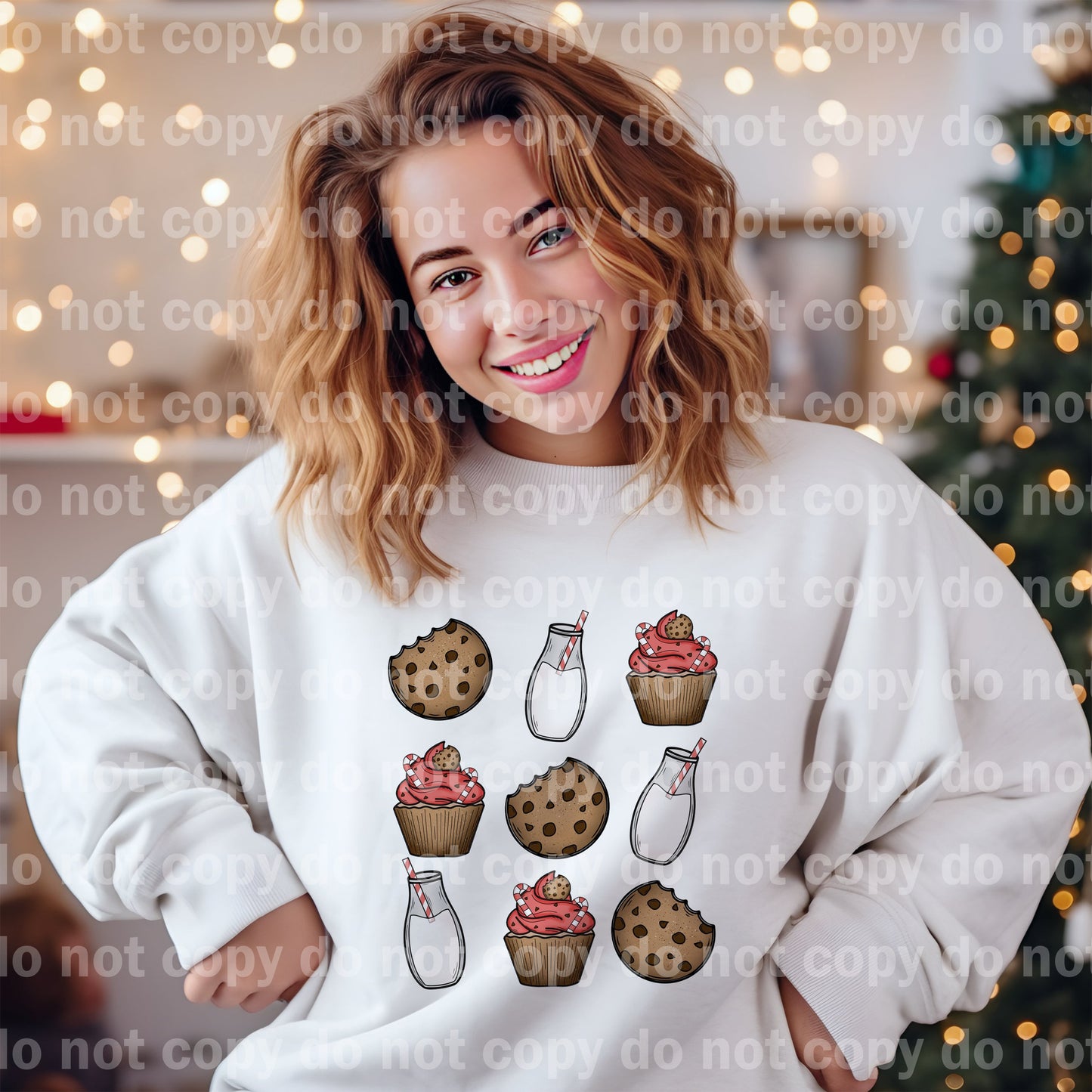 Milk Cookies and Cupcakes Grid Dream Print or Sublimation Print