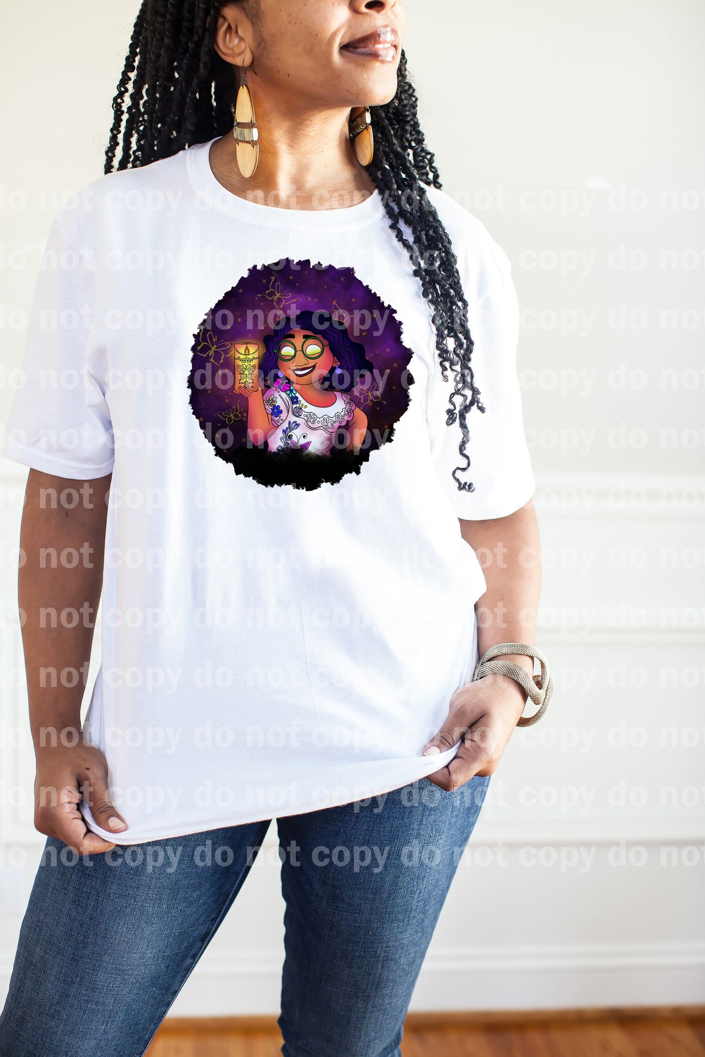 Mira Curly Young Woman Round Dream Print or Sublimation Print