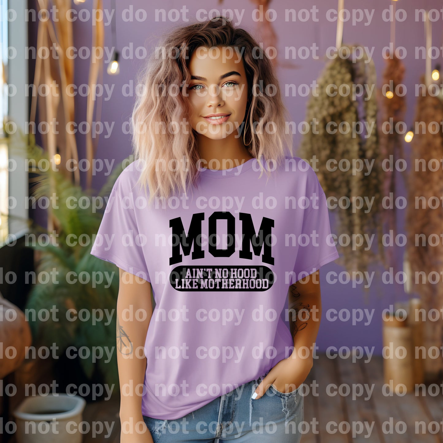 Mom Ain't No Hood Like Motherhood Black/White Dream Print or Sublimation Print