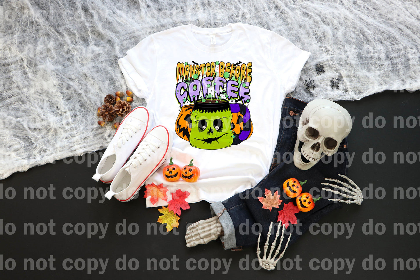 Monster Before Coffee with Optional Sleeve Design Dream Print or Sublimation Print