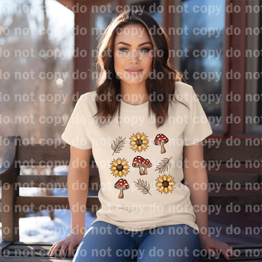 Mushroom Floral Grid with Pocket Option Dream Print or Sublimation Print