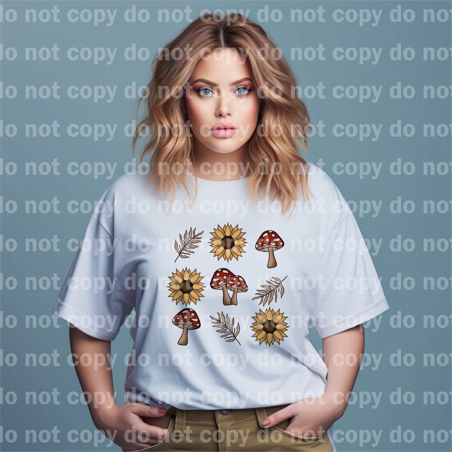 Mushroom Floral Grid with Pocket Option Dream Print or Sublimation Print