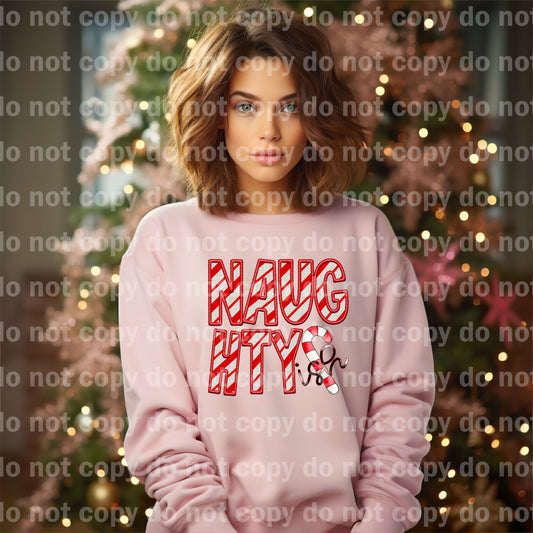 Naughty Ish Candy Cane Embroidery Dream Print or Sublimation Print