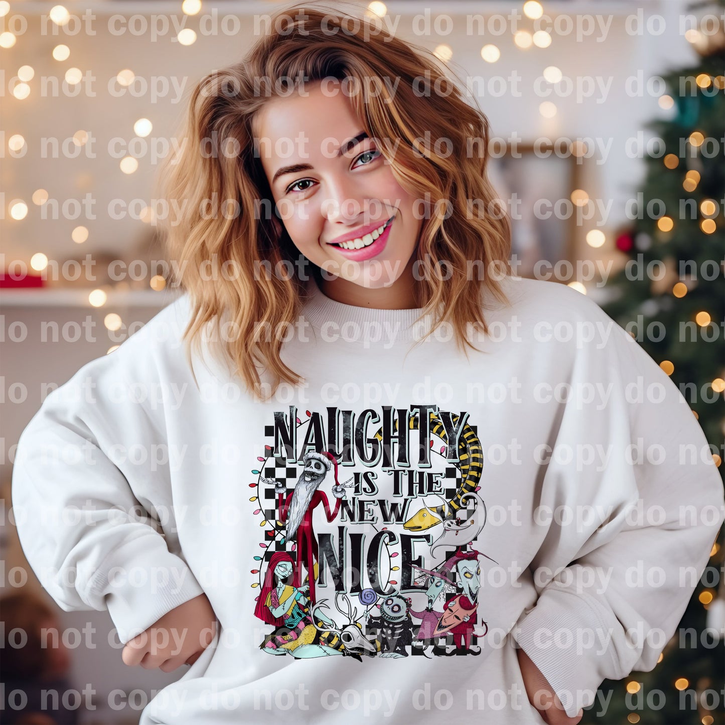 Naughty Is The New Nice with Optional Sleeve Design Dream Print or Sublimation Print