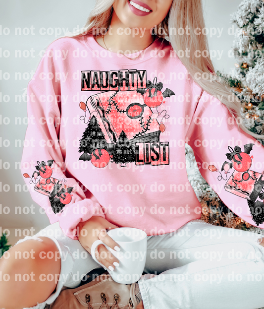 Naughty List Christmas Book with Optional Two Rows Sleeve Designs Dream Print or Sublimation Print