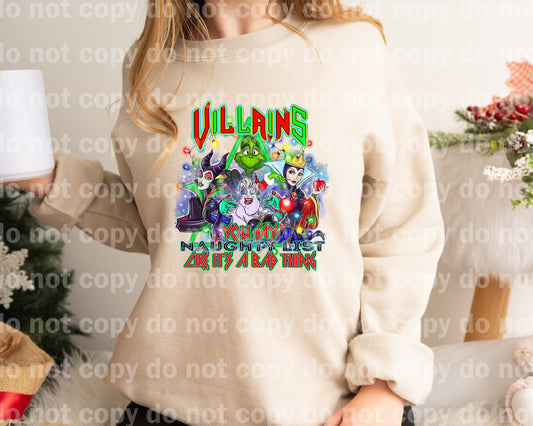 Villains You Say Naughty List Like It's A Bad Thing Dream Print or Sublimation Print