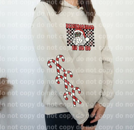 Neighborhood Santa Distressed with skin tone options, Optional Sleeve Design Dream Print or Sublimation Print