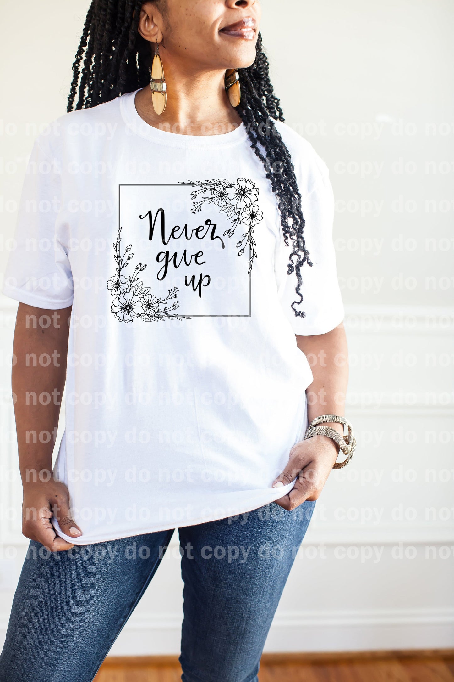 Never Give Up Black/White Dream Print or Sublimation Print