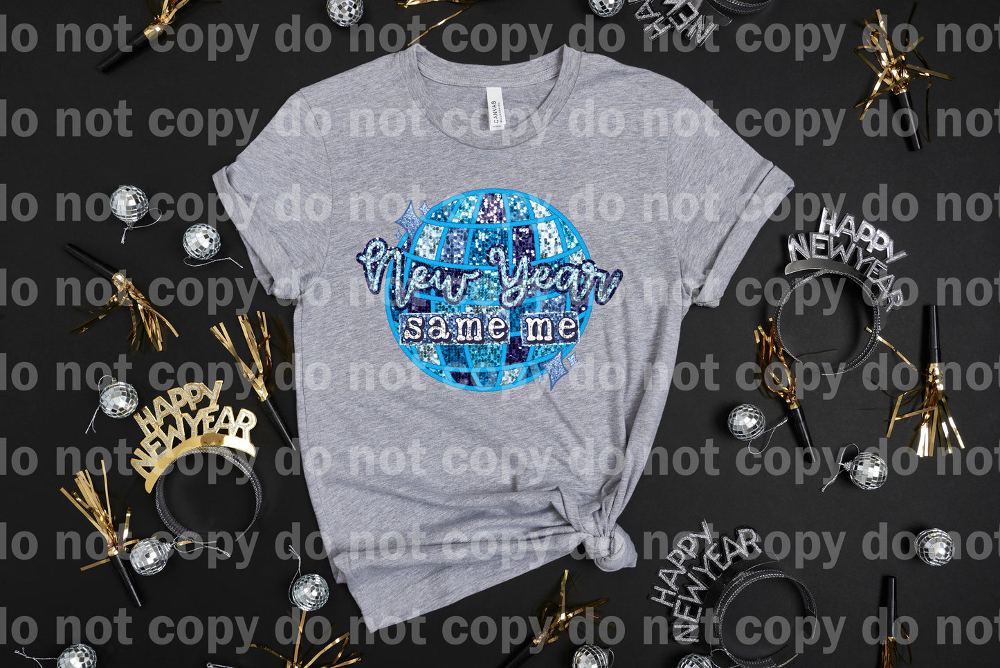 New Year Same Me Disco Ball with Optional Sleeve Design Dream Print or Sublimation Print