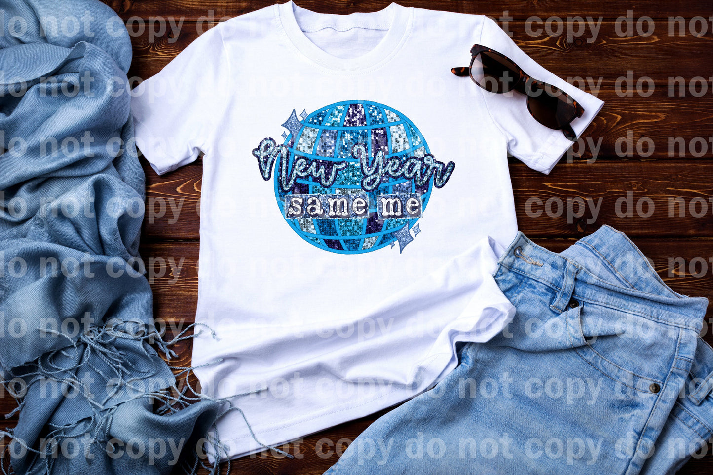 New Year Same Me Disco Ball with Optional Sleeve Design Dream Print or Sublimation Print