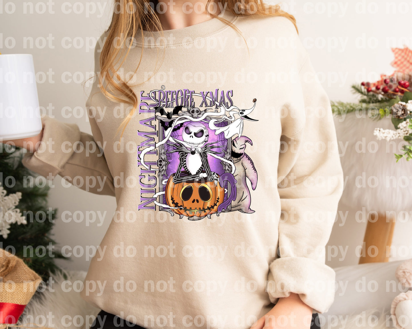 Nightmare Before Christmas with Optional Sleeve Design Dream Print or Sublimation Print