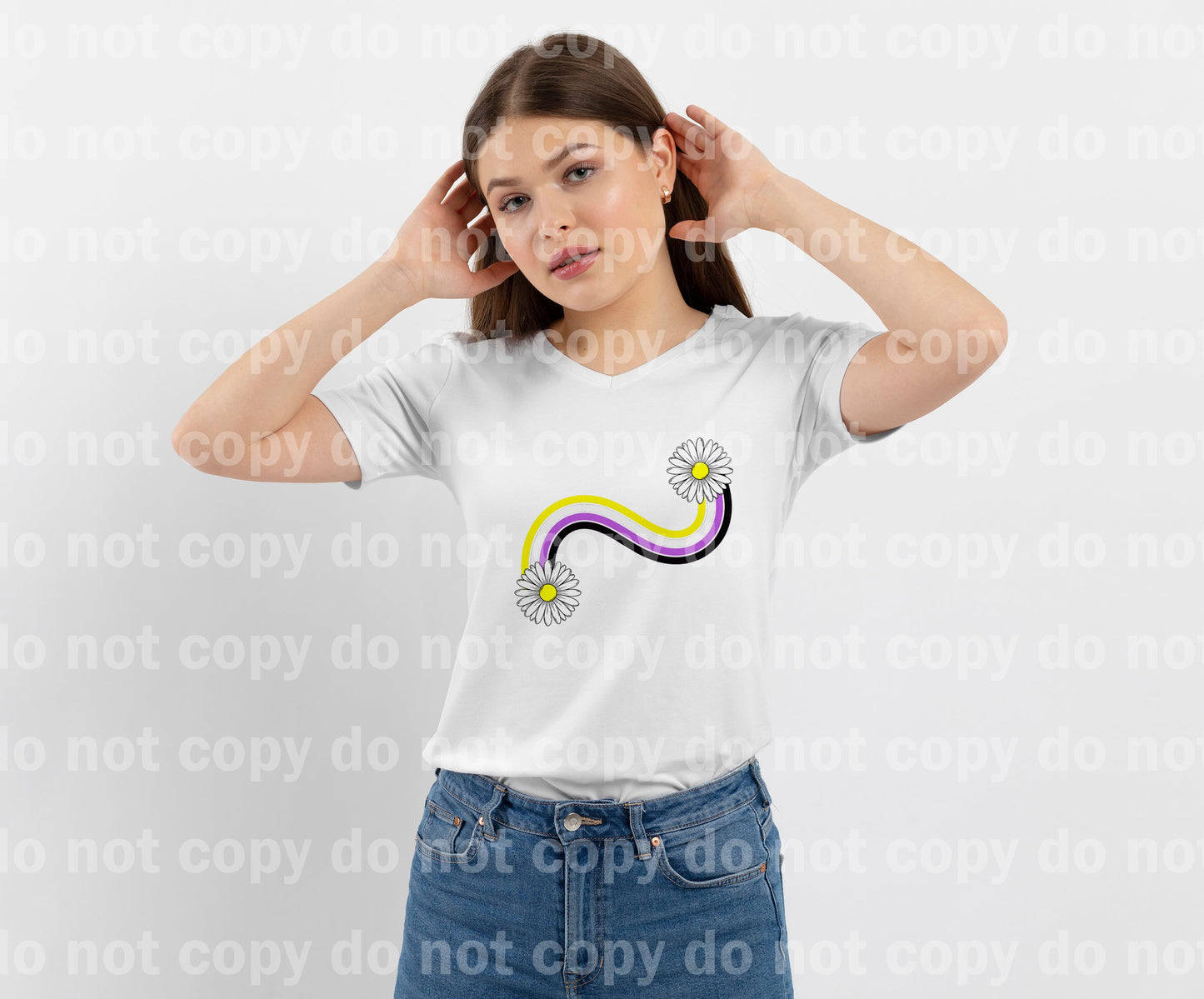 Nonbinary Pride Daisy No Words Dream Print or Sublimation Print