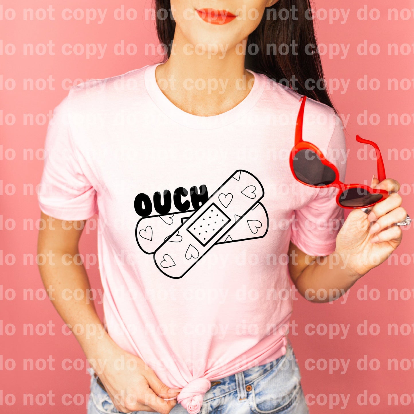 Ouch Band Aid Hearts Full Color/One Color with Pocket Option Dream Print or Sublimation Print