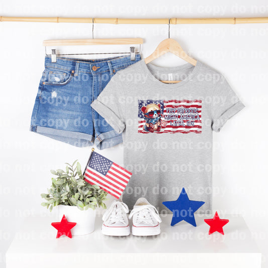 Felt Patriotic Might America Later Bear Dream Print or Sublimation Print