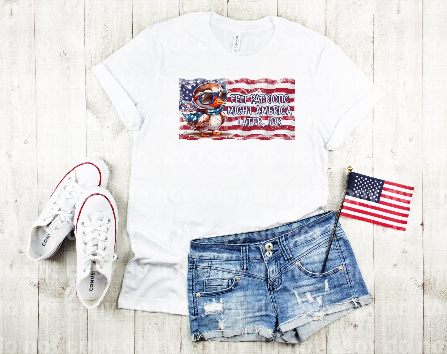 Felt Patriotic Might America Later Duck Dream Print or Sublimation Print