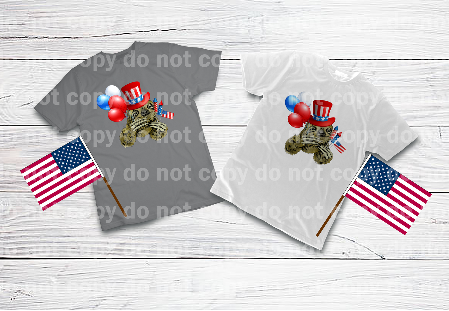 Patriotic Sloth Boy Dream Print or Sublimation Print