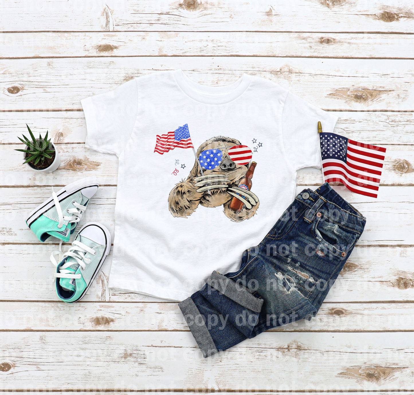 Patriotic Sloth Men Dream Print or Sublimation Print