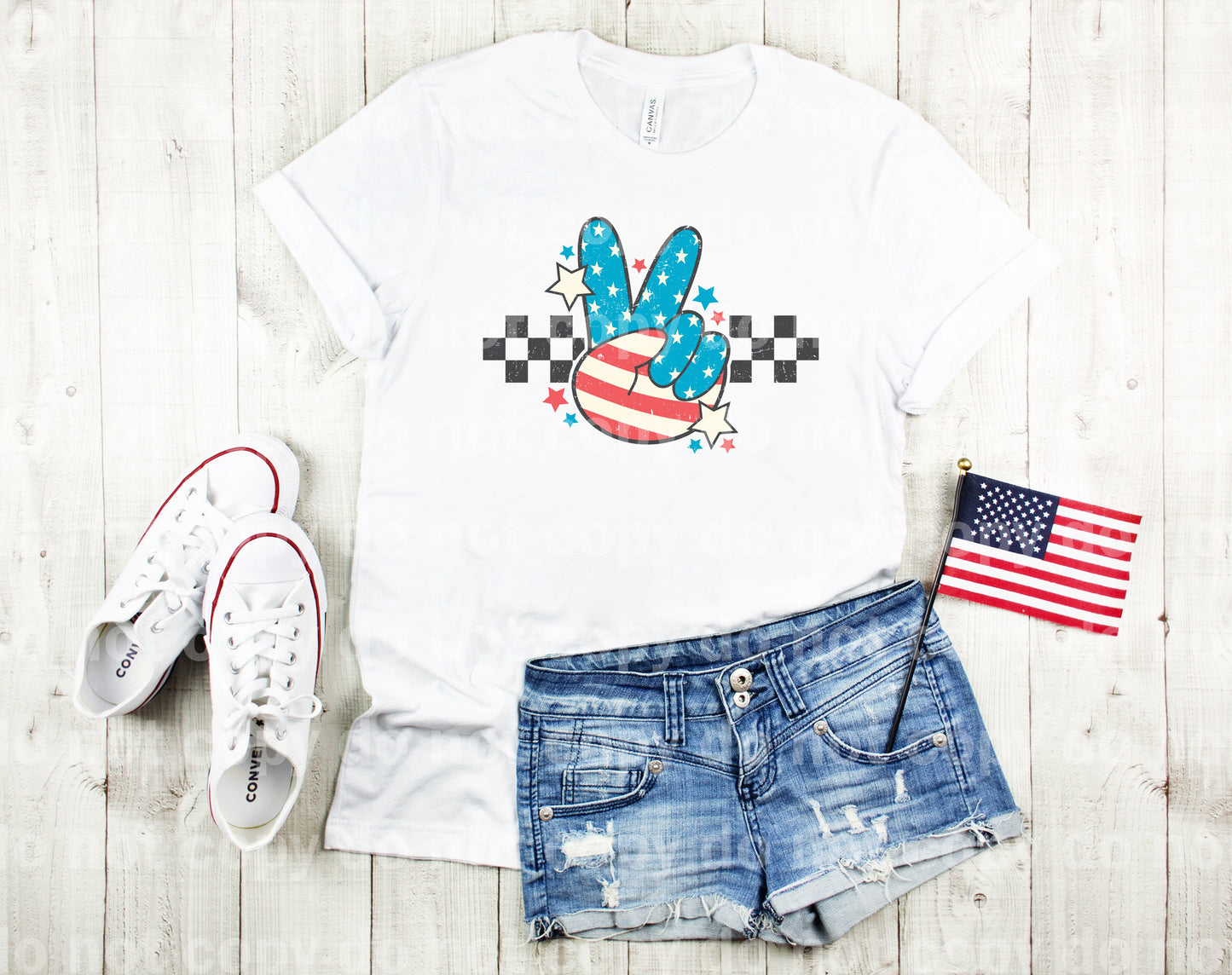 Peace Sign America Distressed/Non Distressed Dream Print or Sublimation Print