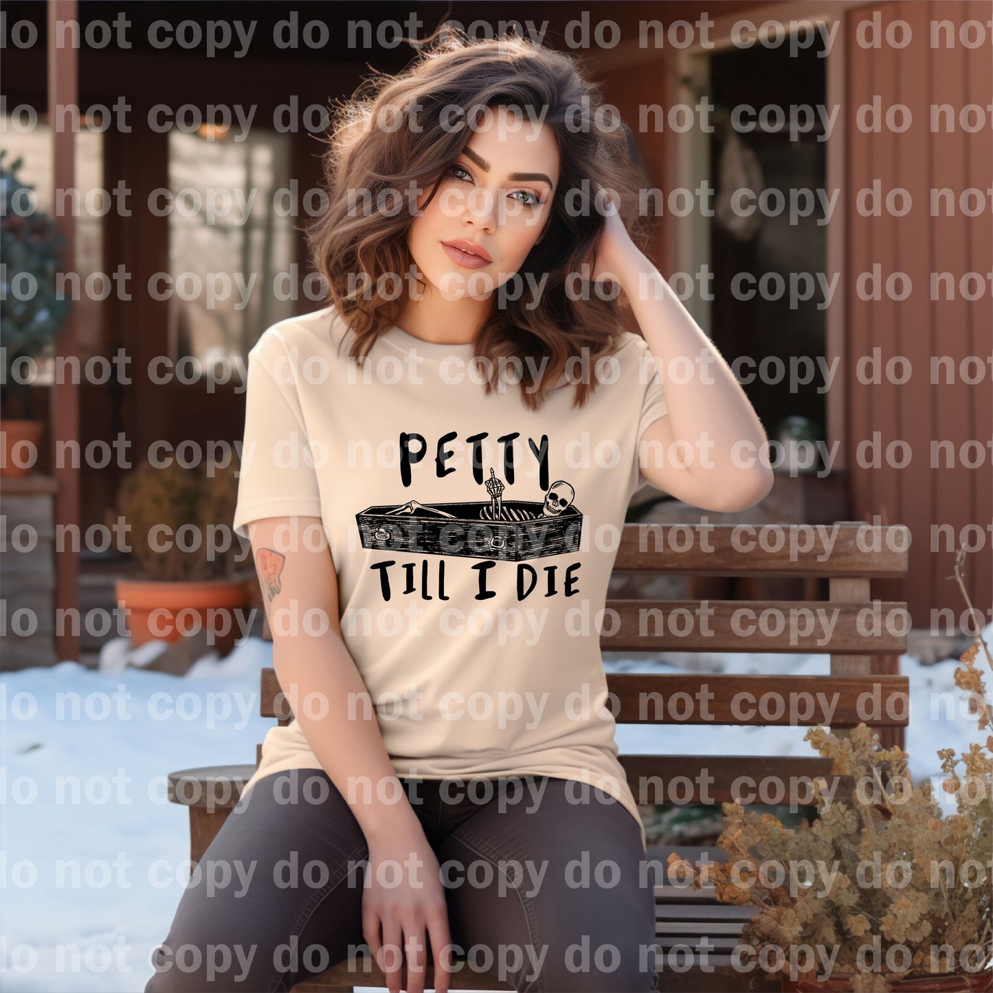Petty Till I Die Coffin Skellie Distressed/Non Distressed Dream Print or Sublimation Print