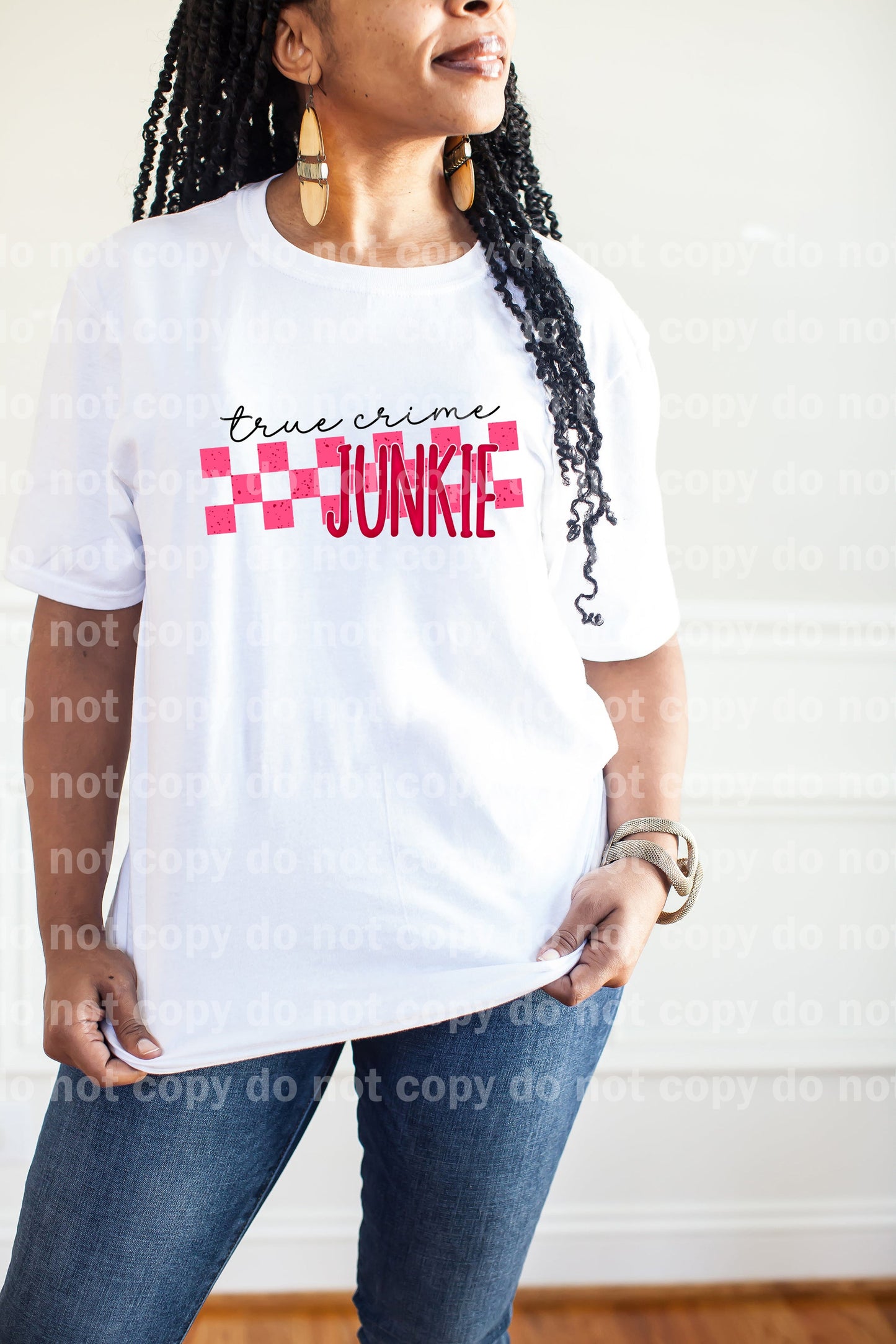 True Crime Junkie Checkered Pink Dream Print or Sublimation Print