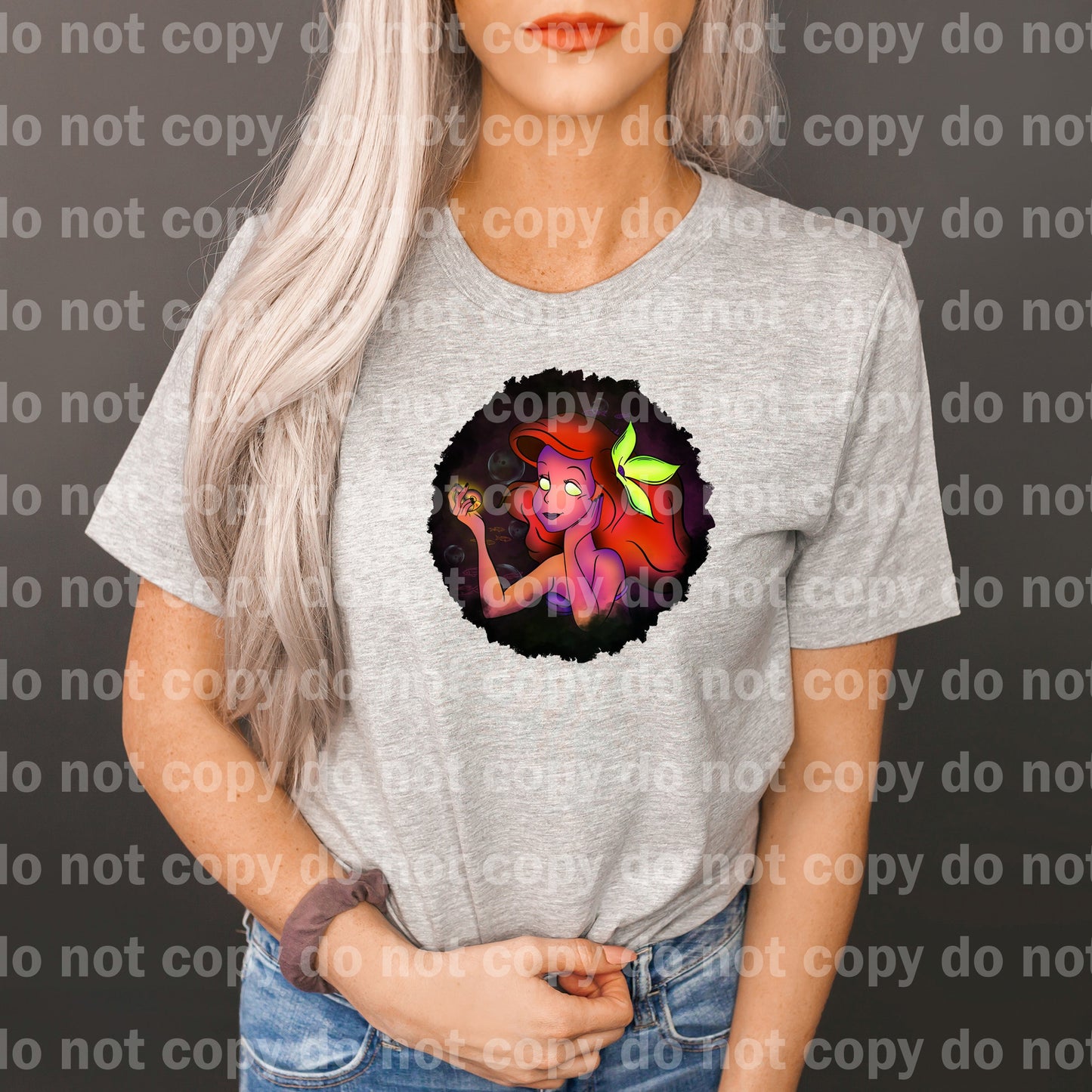 Red Hair Mermaid Round Dream Print or Sublimation Print