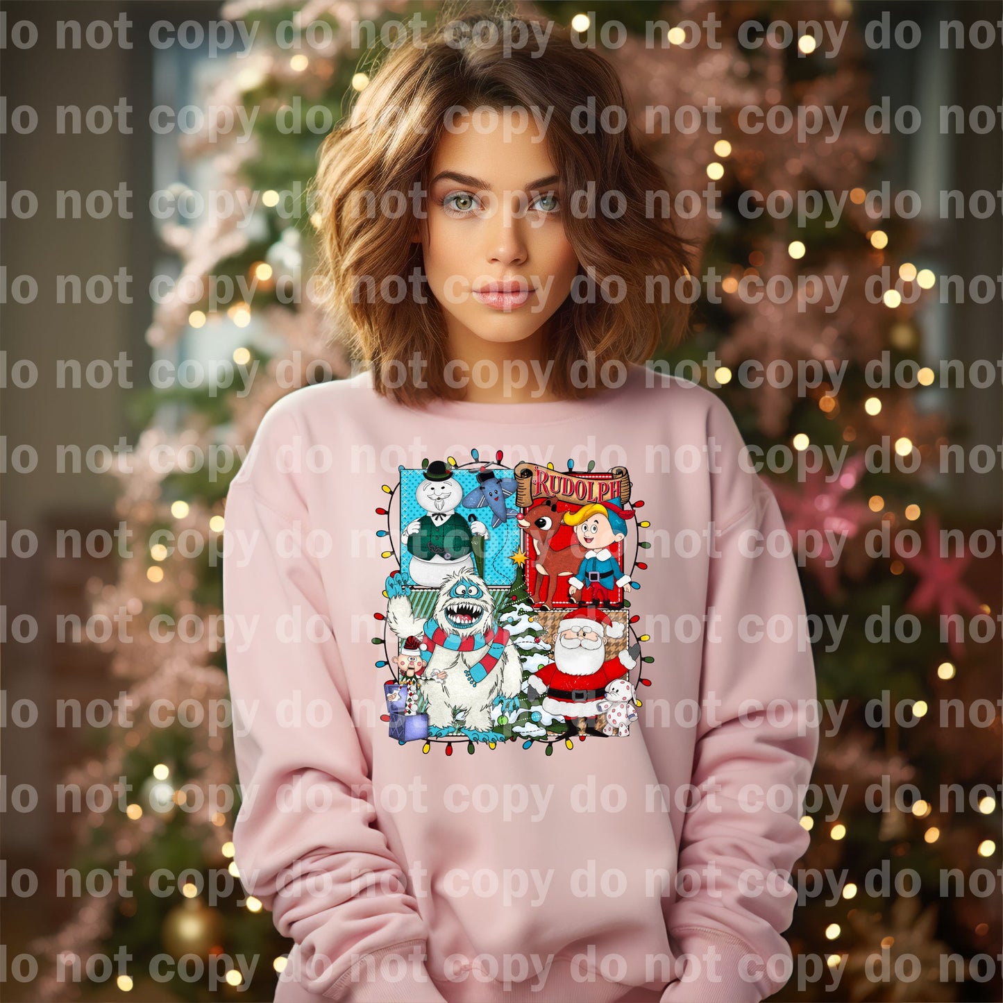 Rudolph Red Nose Reindeer with Optional Sleeve Design Dream Print or Sublimation Print