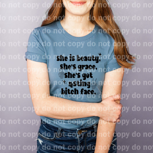 She Is Beauty She's Grace She's Got Resting Bitch Face with Pocket Option Dream Print or Sublimation Print