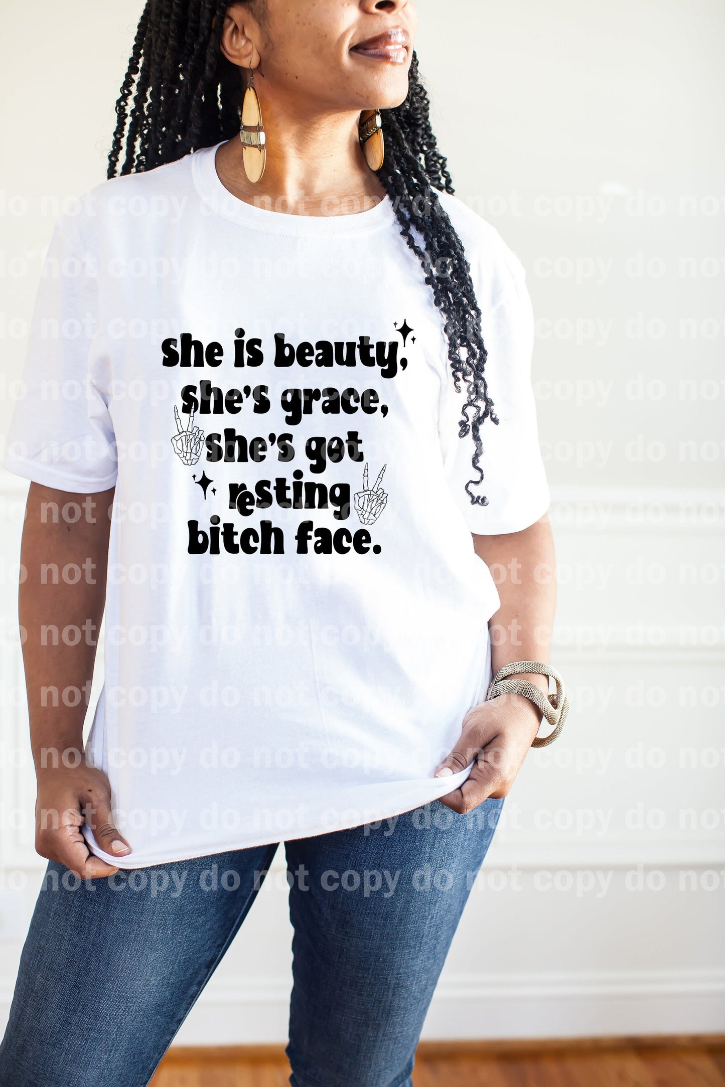 She Is Beauty She's Grace She's Got Resting Bitch Face with Pocket Option Dream Print or Sublimation Print