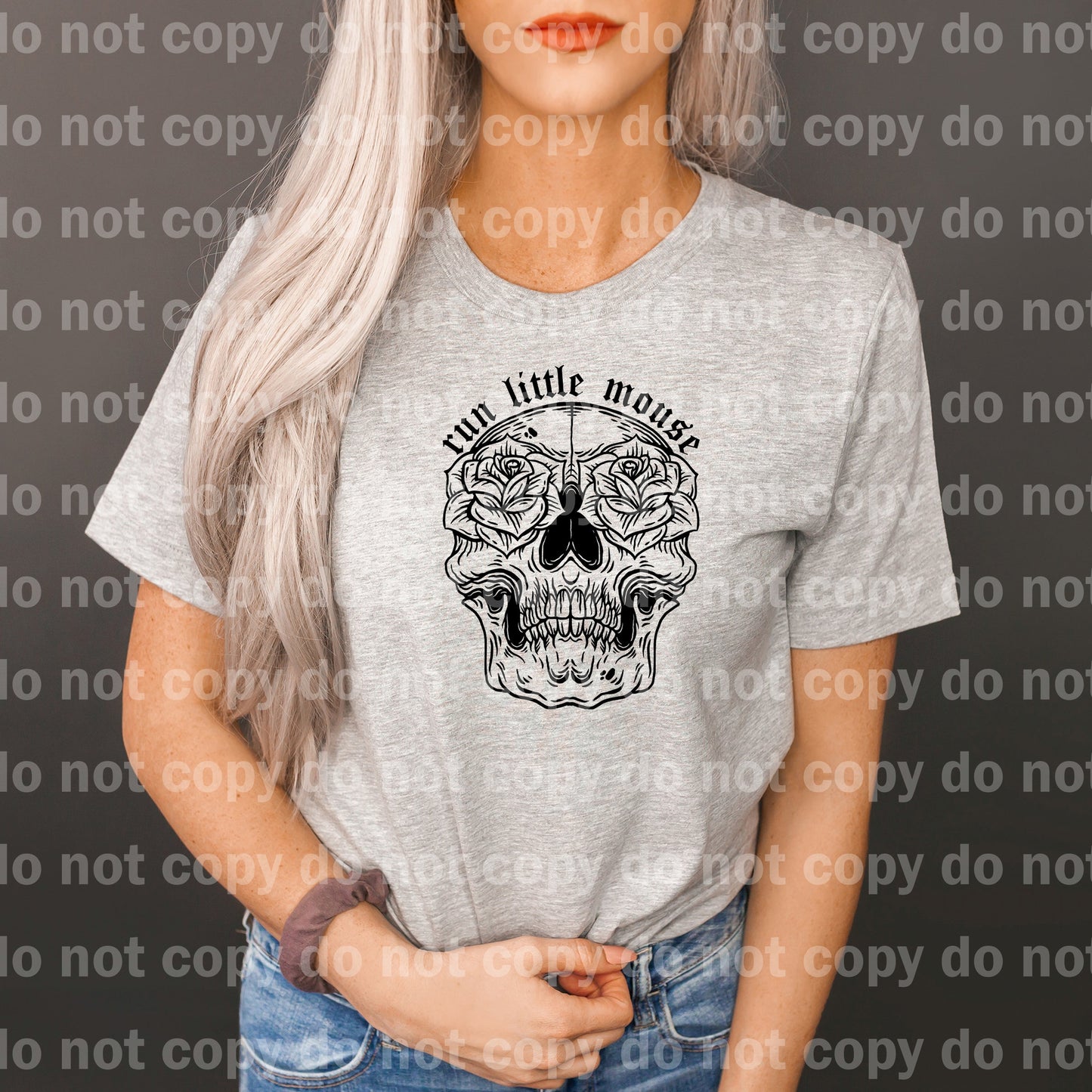 Run Little Mouse Floral Skull Dream Print or Sublimation Print