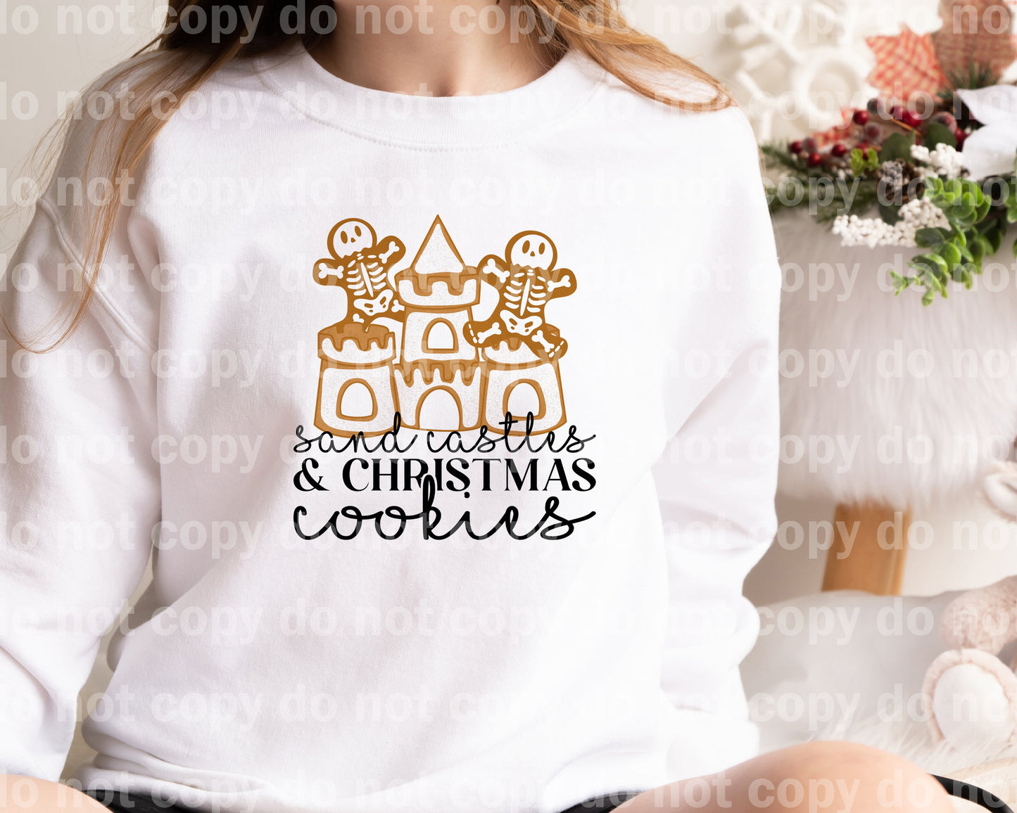 Sand Castles And Christmas Cookies Black/White Dream Print or Sublimation Print