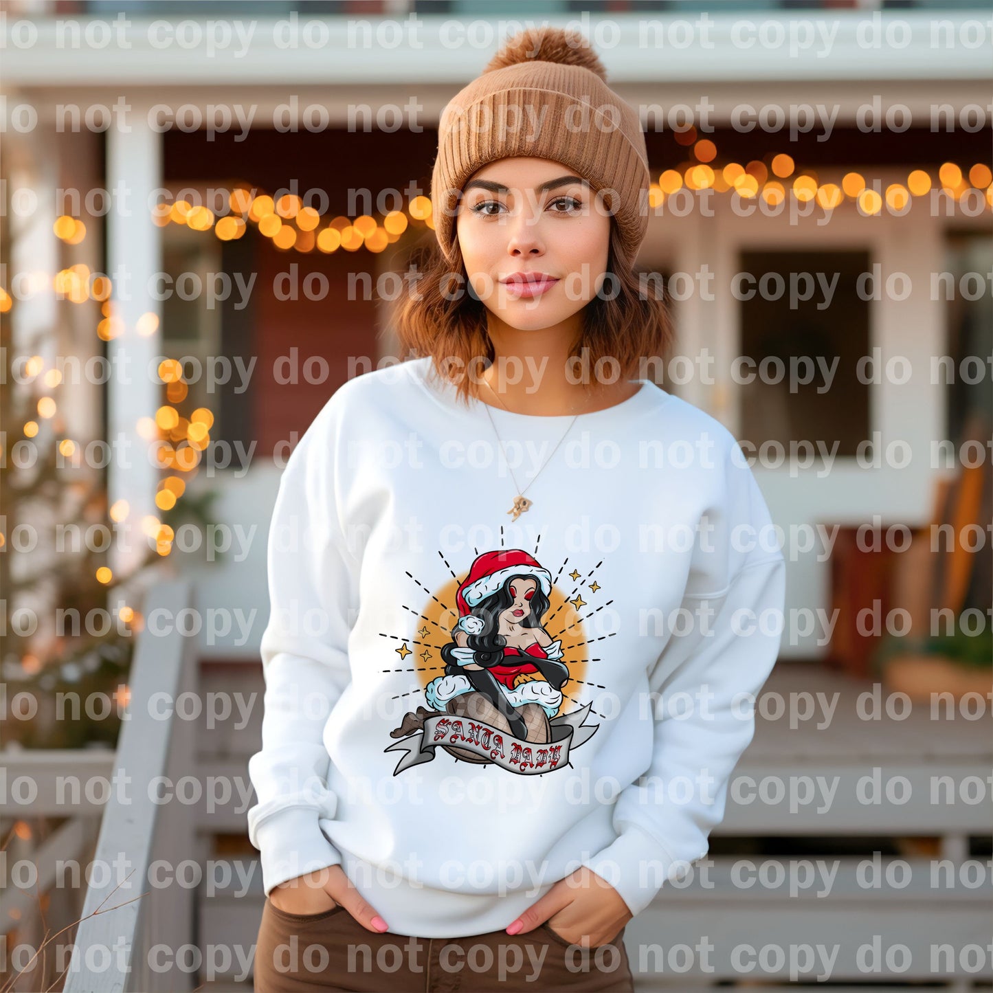 Santa Baby Black Hair With Background Dream Print or Sublimation Print