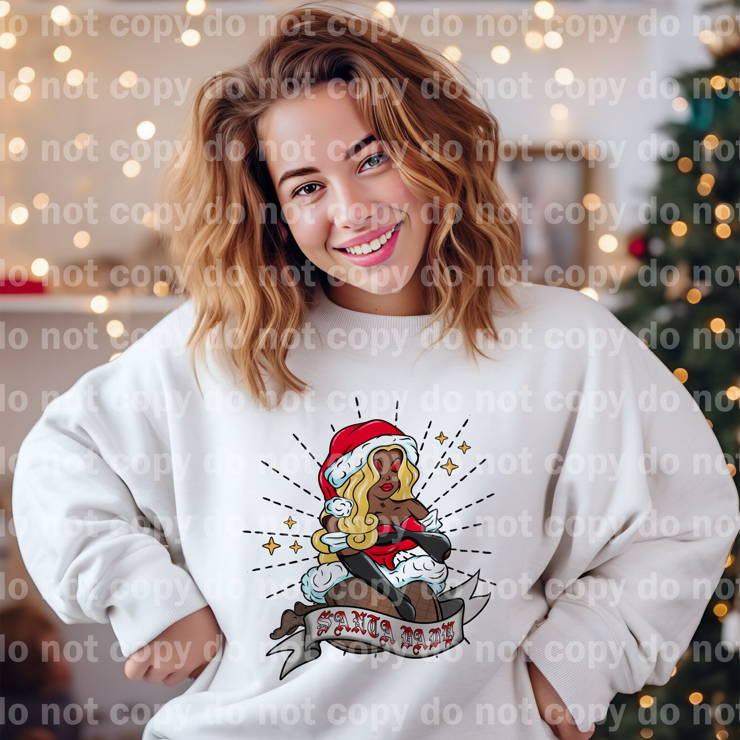 Santa Baby Blonde Hair Dream Print or Sublimation Print