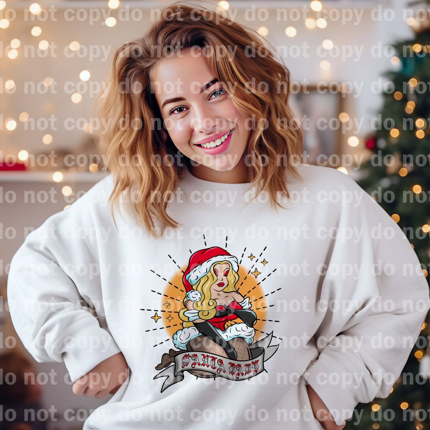 Santa Baby Blonde Hair With Background Dream Print or Sublimation Print