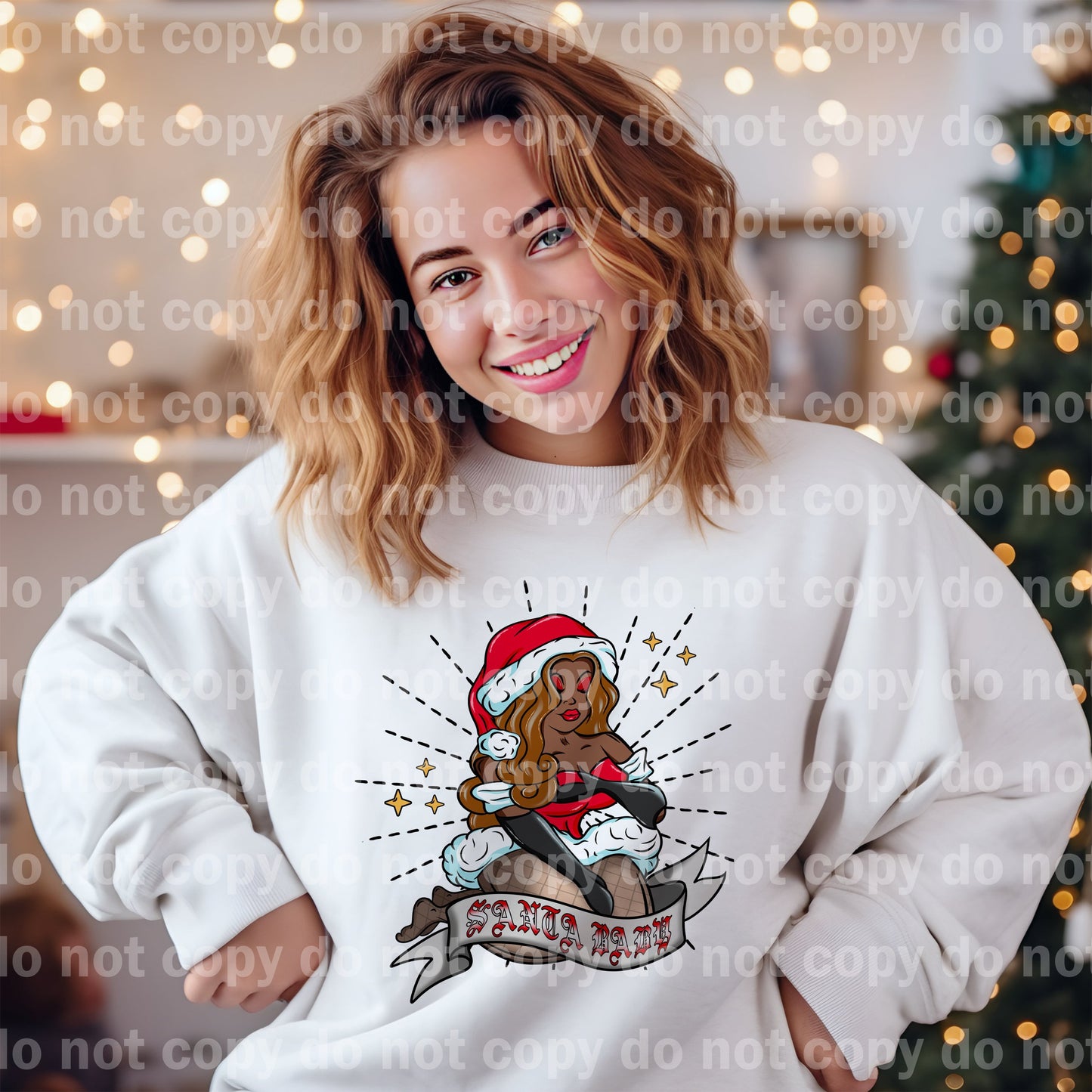 Santa Baby Brown Hair Dream Print or Sublimation Print