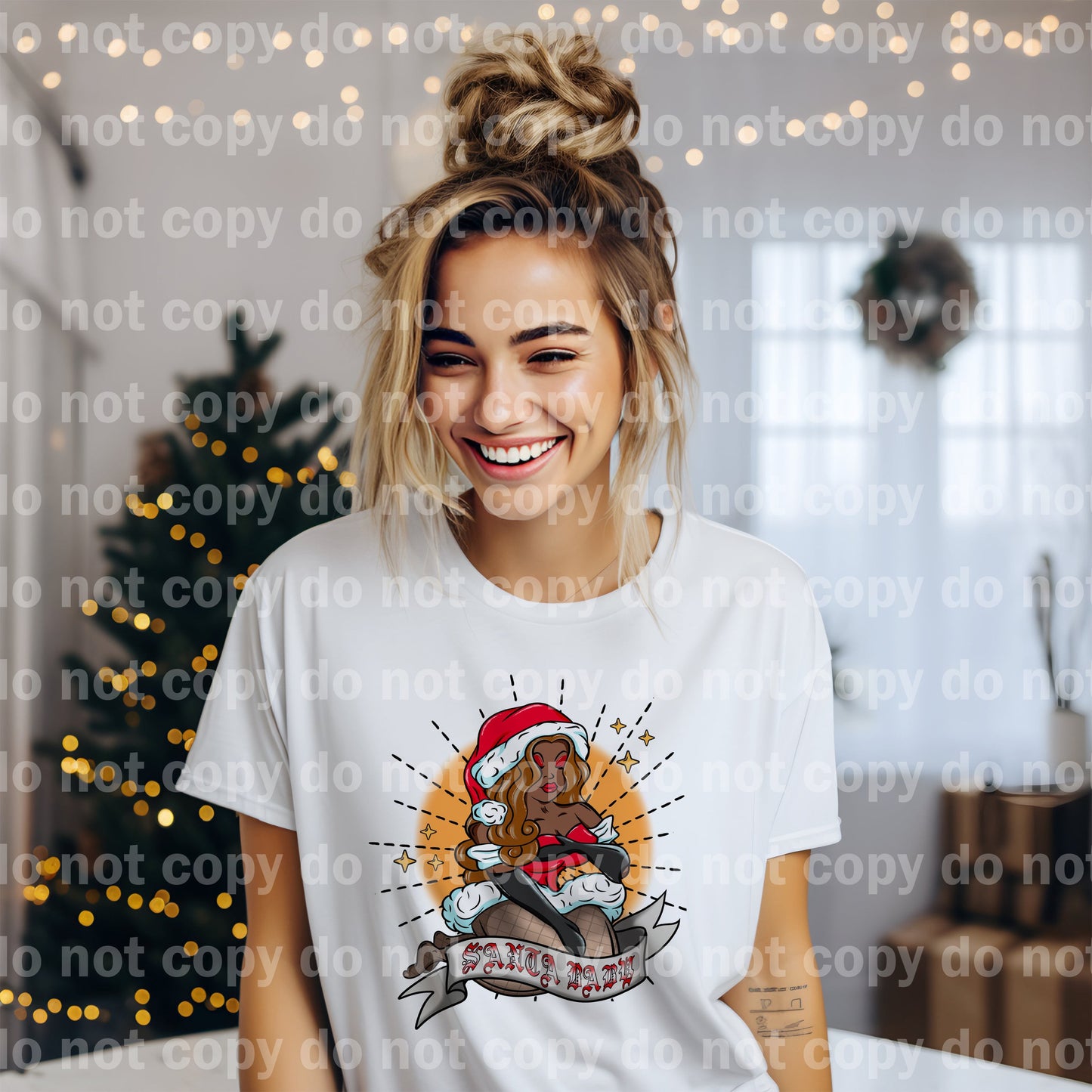 Santa Baby Brown Hair With Background Dream Print or Sublimation Print