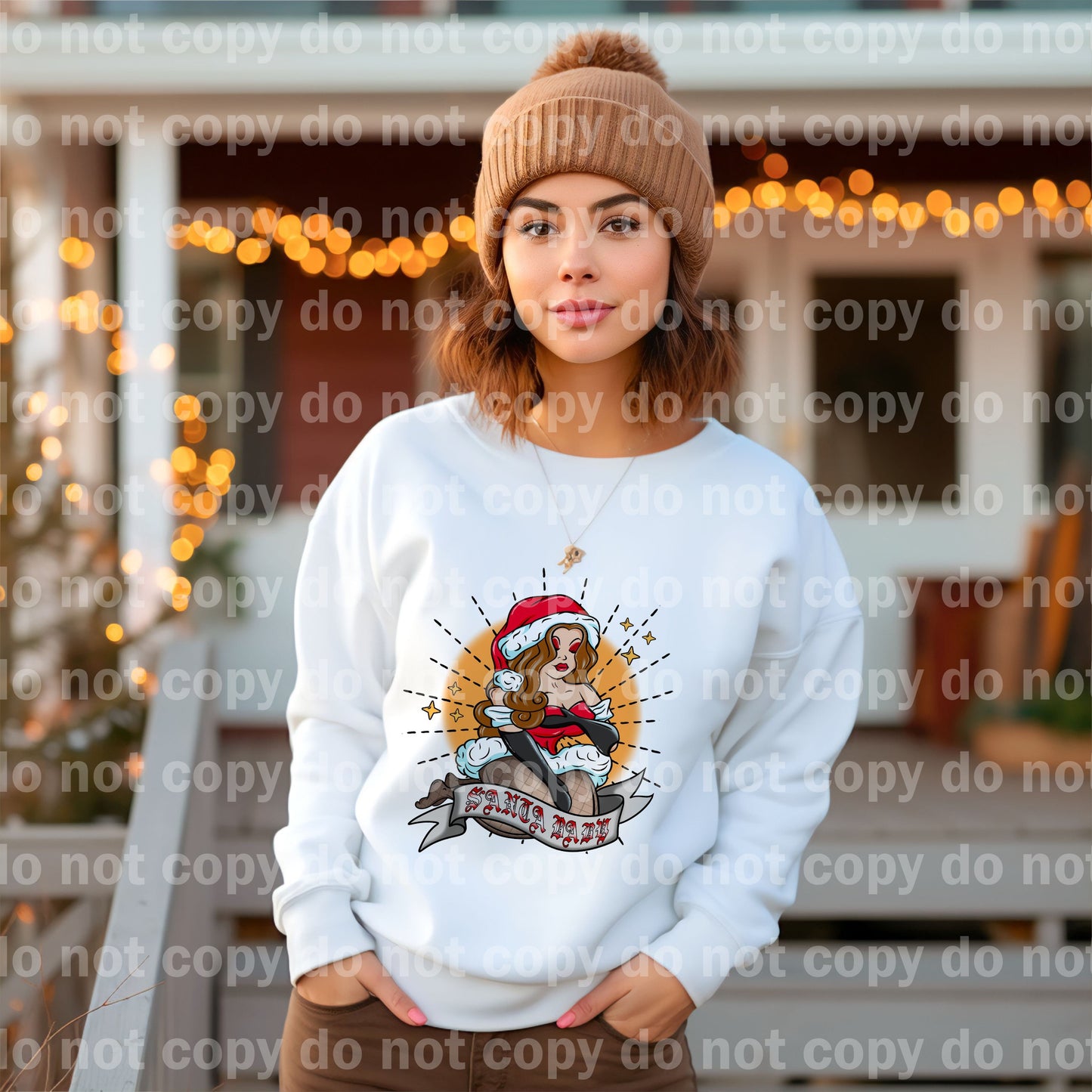 Santa Baby Brown Hair With Background Dream Print or Sublimation Print