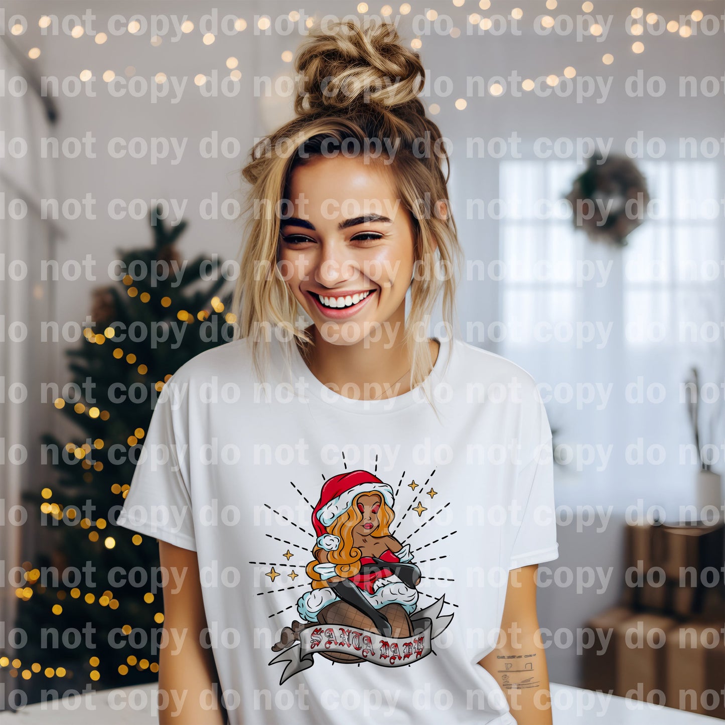 Santa Baby Gold Hair Dream Print or Sublimation Print