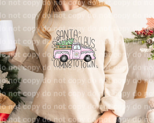 Santa Claus Is Coming To Town Pink/Red Dream Print or Sublimation Print