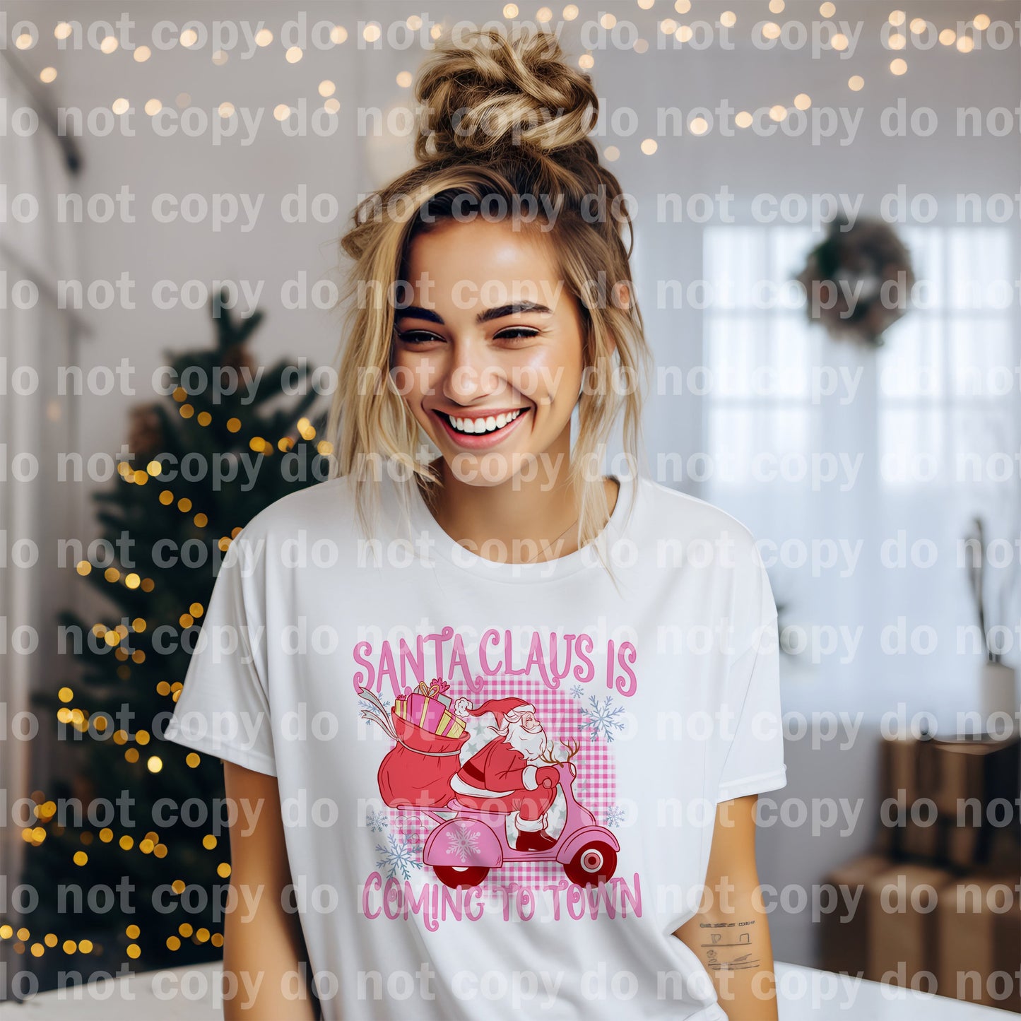 Santa Claus Is Coming To Town Pink/Blue Dream Print or Sublimation Print