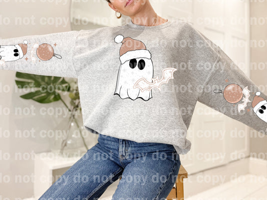 Santa Ghosty Bat with Optional Two Rows Sleeve Designs Dream Print or Sublimation Print