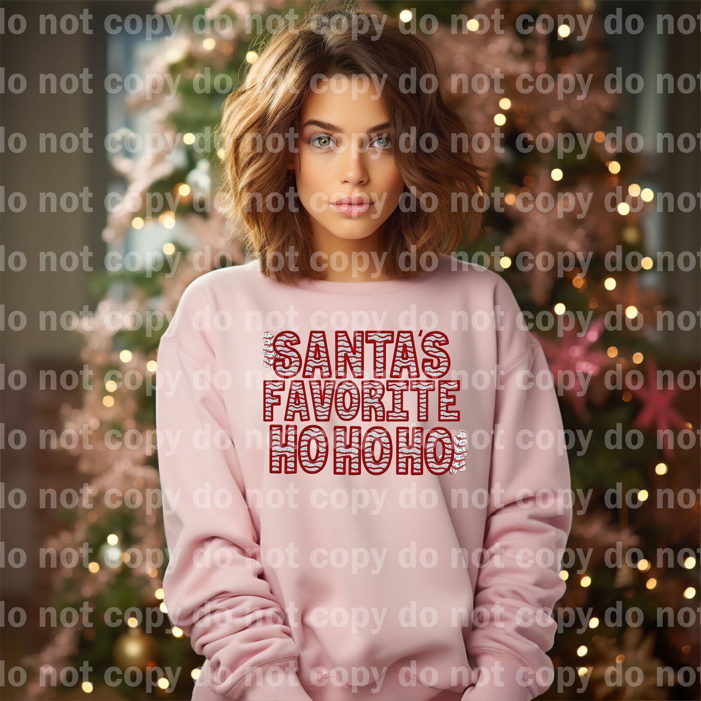 Santa's Favorite Ho Ho Ho with Optional Sleeve Design Dream Print or Sublimation Print