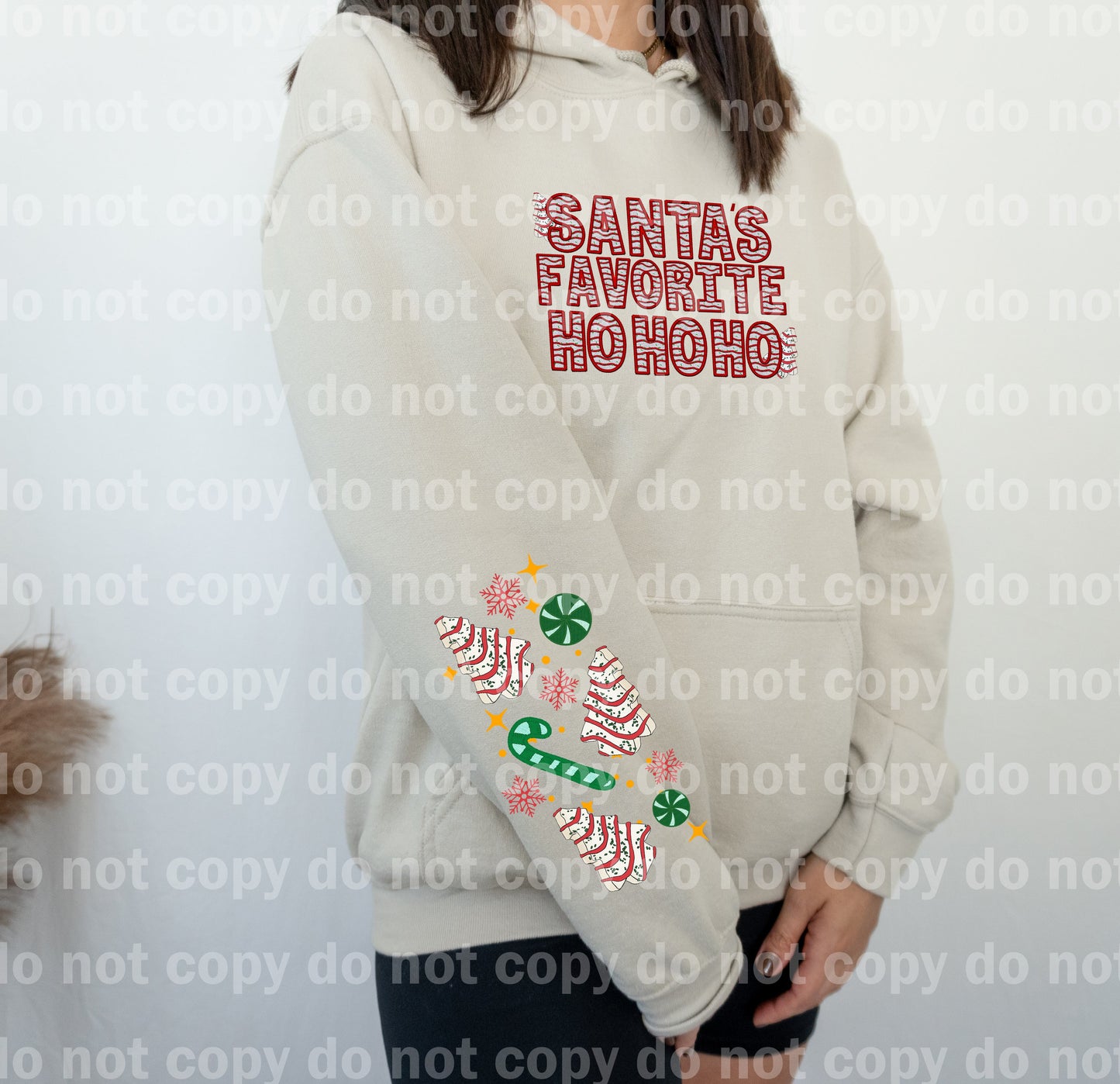 Santa's Favorite Ho Ho Ho with Optional Sleeve Design Dream Print or Sublimation Print