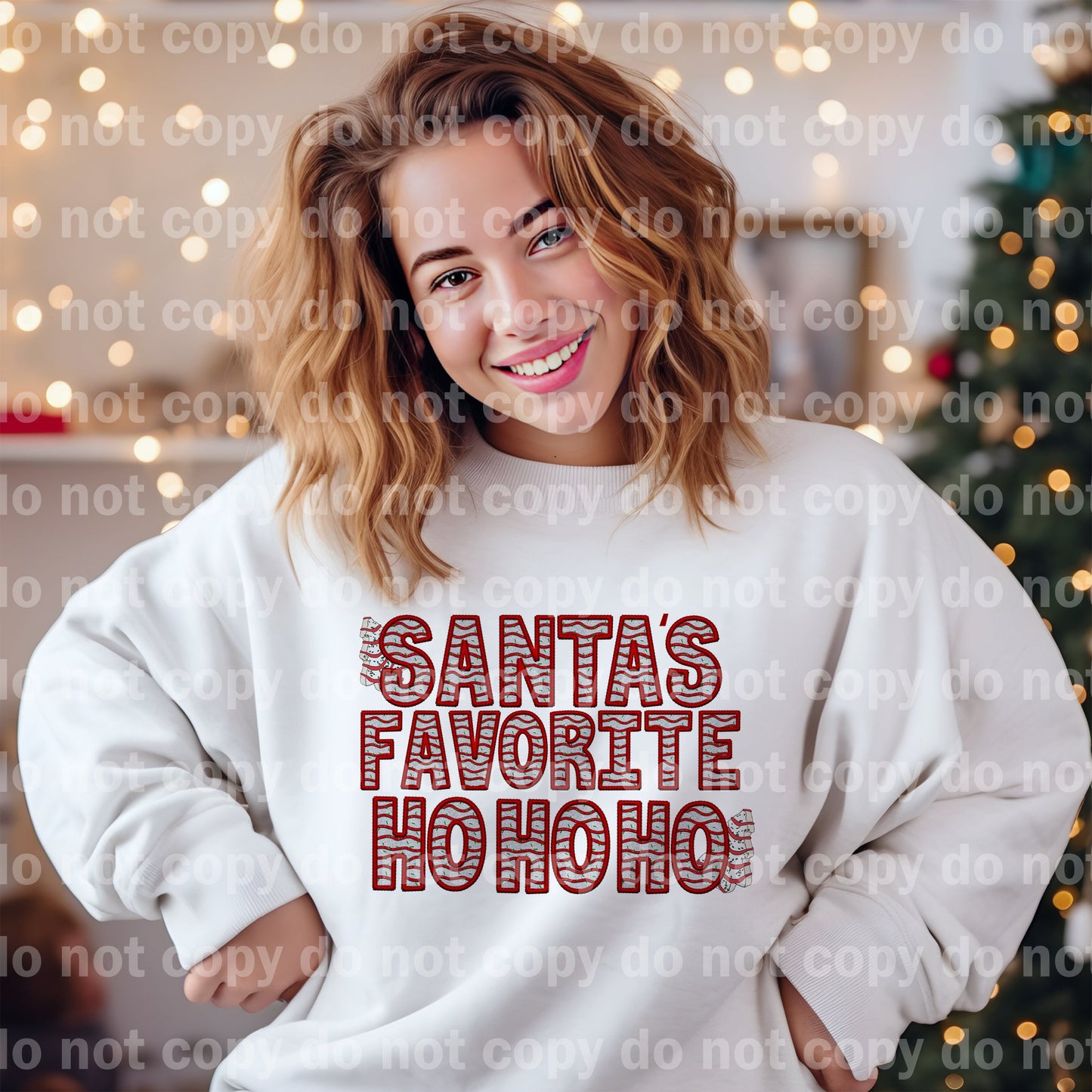 Santa's Favorite Ho Ho Ho with Optional Sleeve Design Dream Print or Sublimation Print