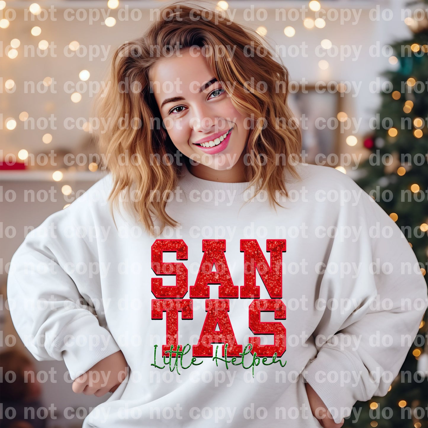 Santas Little Helper In Various Colors Dream Print or Sublimation Print