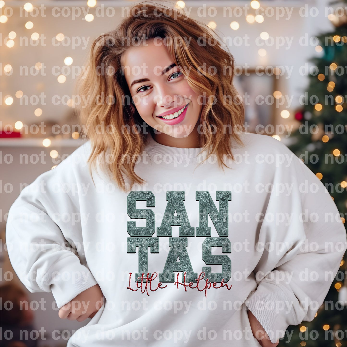 Santas Little Helper In Various Colors Dream Print or Sublimation Print