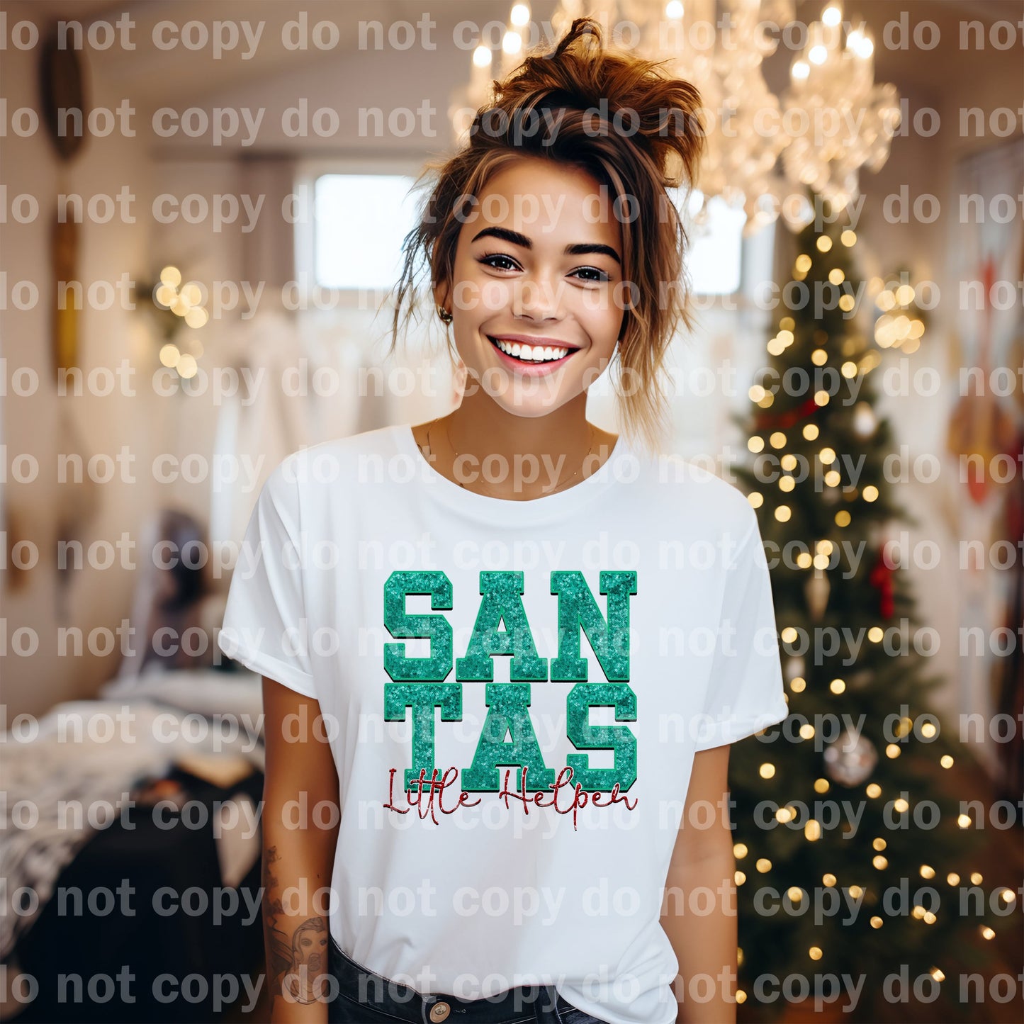 Santas Little Helper In Various Colors Dream Print or Sublimation Print